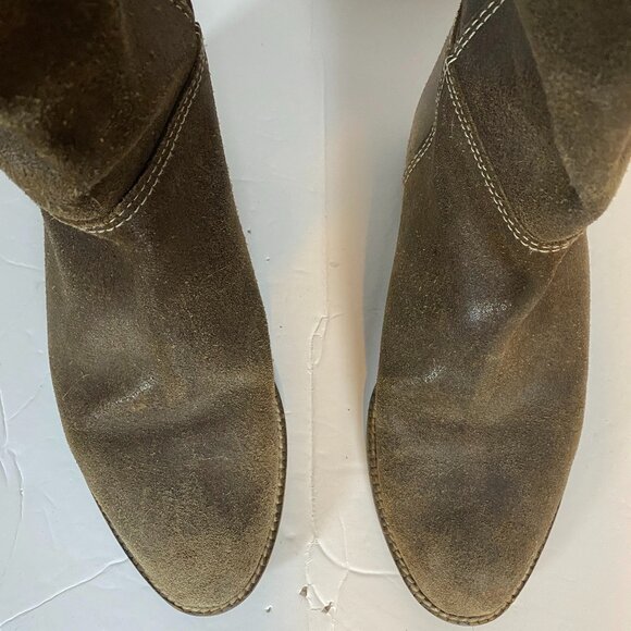 Markee Made in Italy Distressed Brown Leather Women's Knee-High Boots Size 7 - Picture 7 of 15